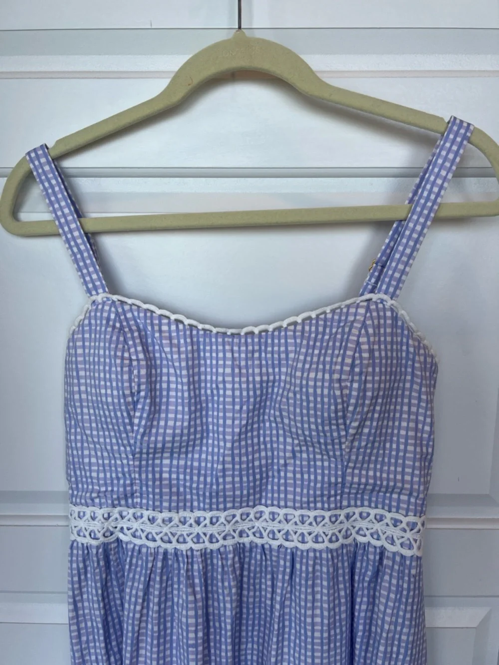 Lilly Pulitzer Olivet Stretch Midi Dress in Light Lilac Verbena Gingham size 6 - Picture 3 of 10